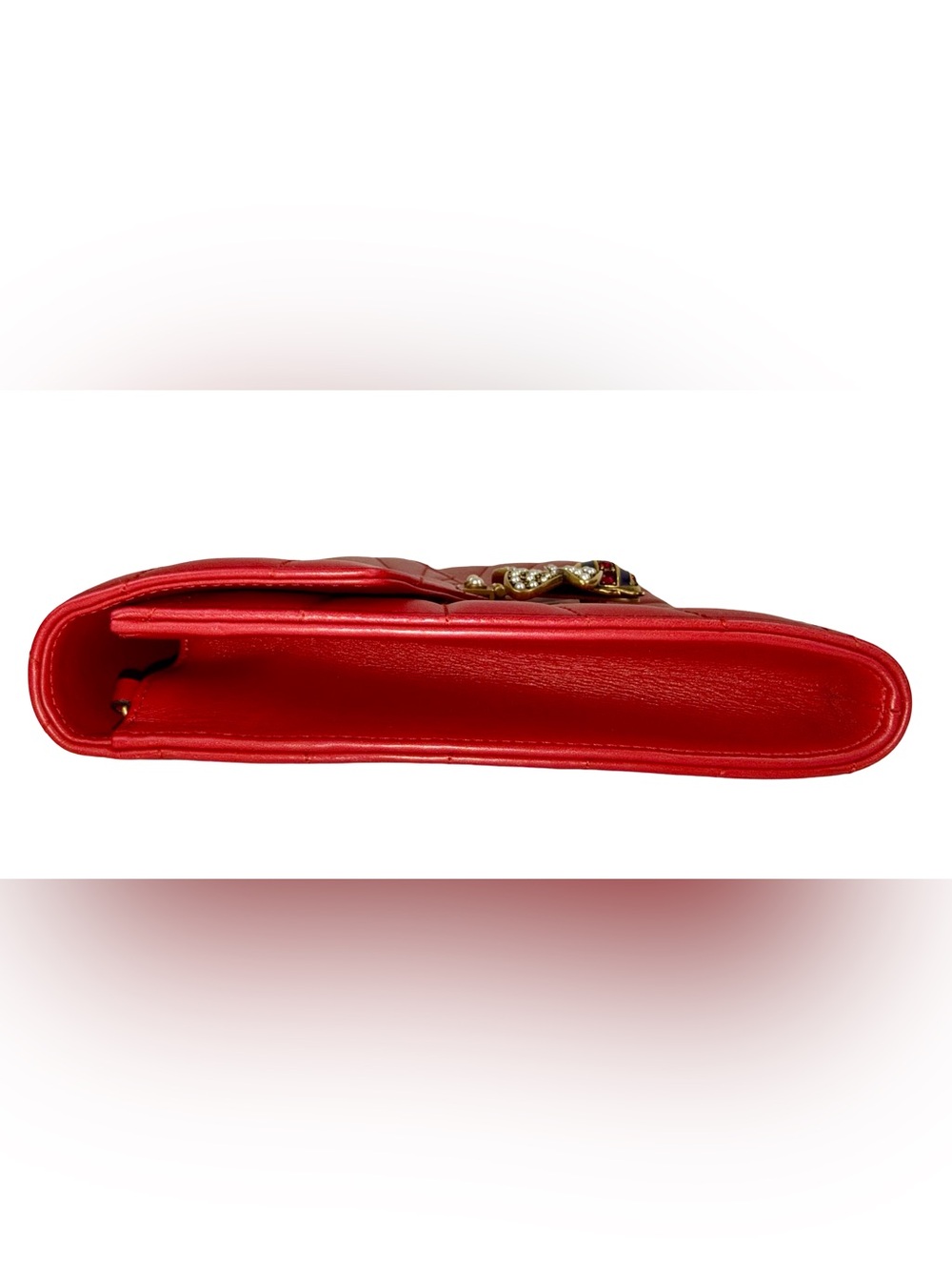 GUCCI QUEEN MARGARET BEE CLUTCH IN RED - Picture 4 of 11